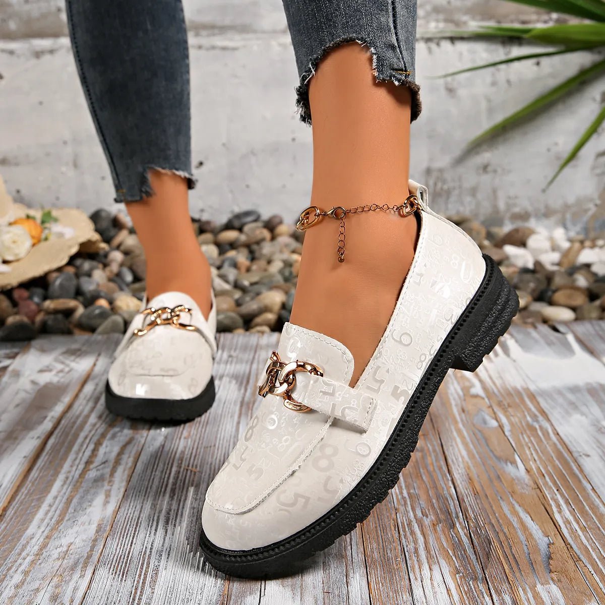 Round Toe Block Heels Loafers - Loving It Shop