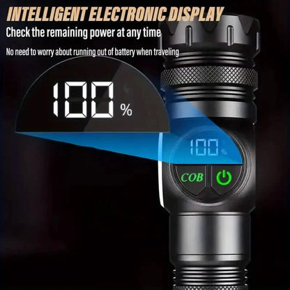 Rechargeable LED Flashlight with 5 Modes &amp; Magnetic Base – Gift Box
