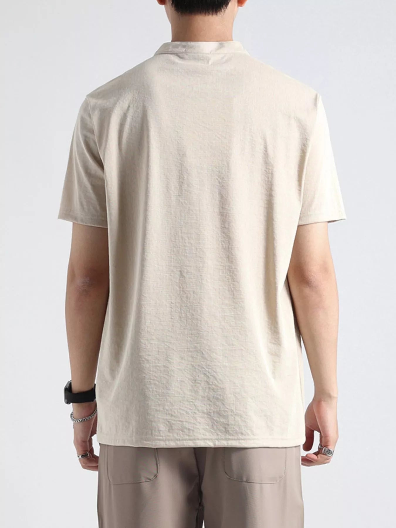 Men's Plus Size Button Detail Short Sleeve Top - Loving It Shop