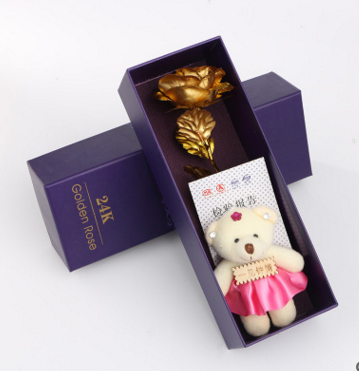 24K Gold Foil Purple Rose - Mother&
