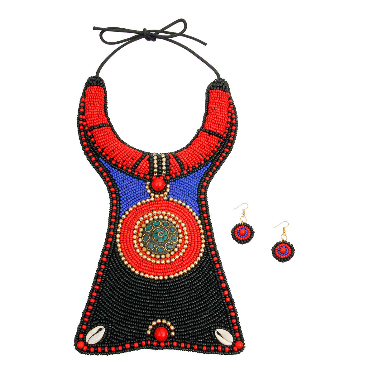 Statement Beaded Collar Long Bib Necklace Stylish Fashion Jewelry Accessory