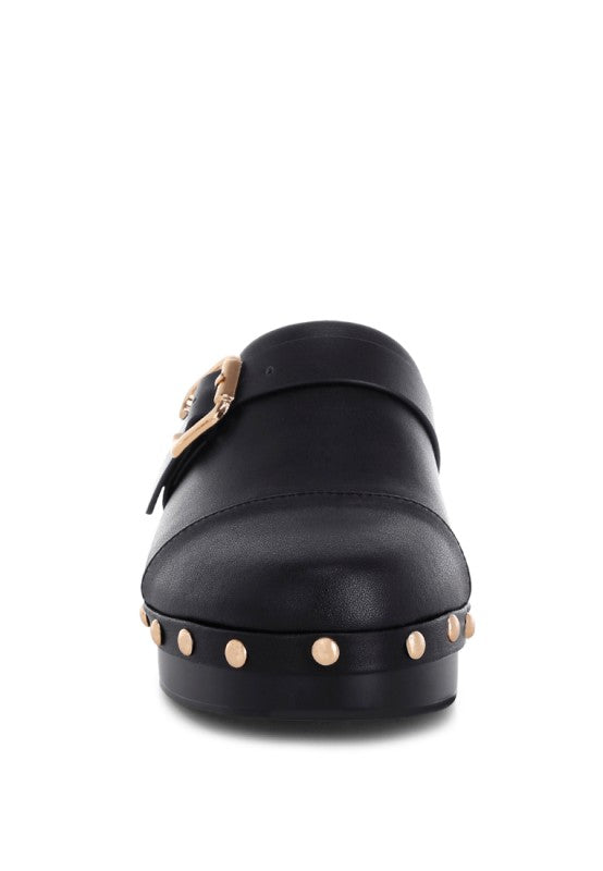 Pinto Studded Genuine Leather Clogs