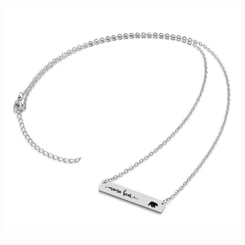 Titanium Steel Long Bar Necklace for Mother&