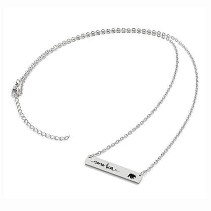 Titanium Steel Long Bar Necklace for Mother&