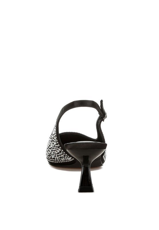 Vernaos Pointed Toe Rhinestone Slingbacks - Loving It Shop