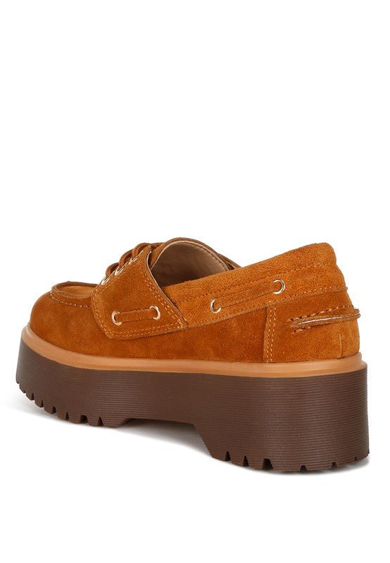 Cuckatoos Chunky Real Suede Leather Oxford Loafers - Loving It Shop
