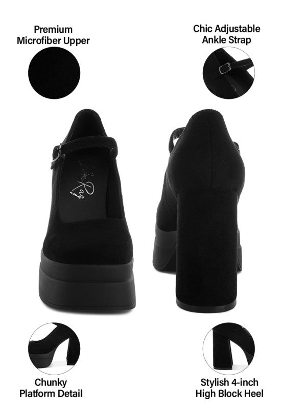 Kenny Chunky Dual Buckle Strap Heels