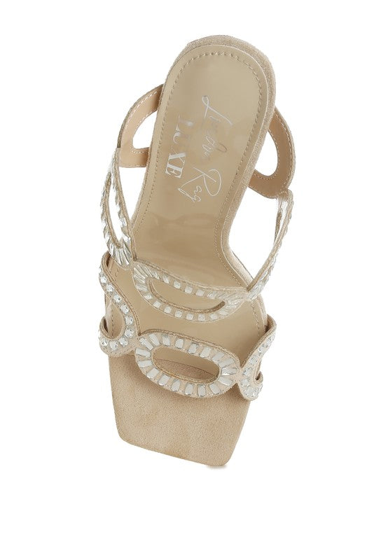 Romashka Cut Out Detail Stiletto Heel Sandals