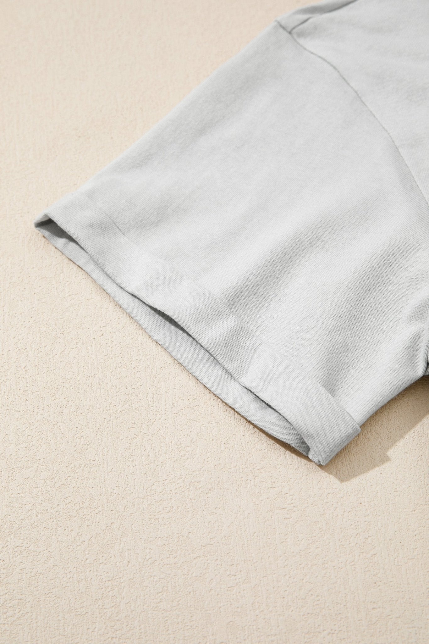 Light Grey Floral Crochet Ribbon Bow Patched Cotton T Shirt - Loving It Shop