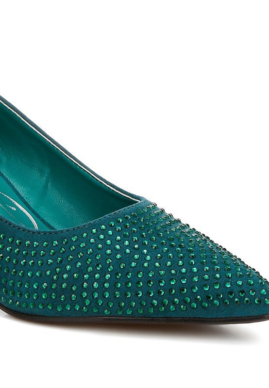 Caspia Rhinestones Embellished Pumps - Loving It Shop