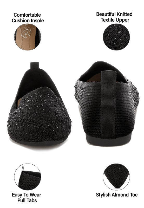 Abedi Rhinestone Embellished Pull Tab Loafers - Loving It Shop