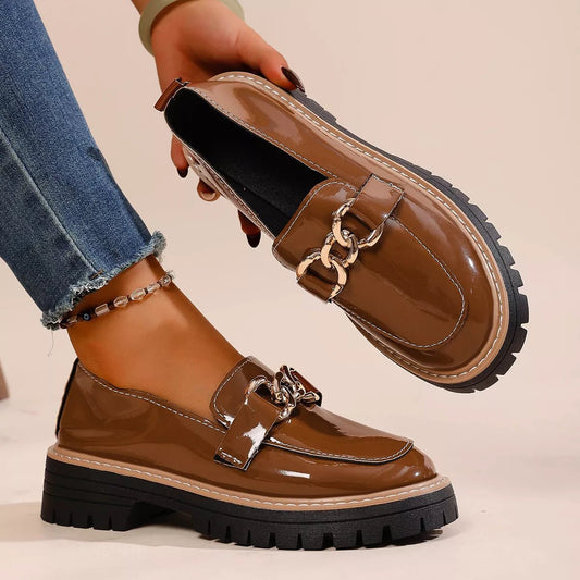 Chain Decor Chunky Loafers - Loving It Shop
