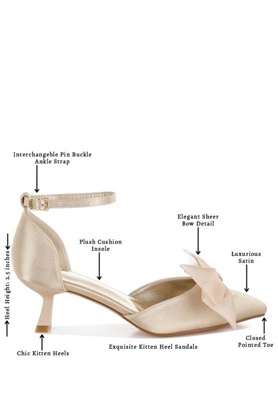 Cadell Bow Detail Satin Sandals - Loving It Shop