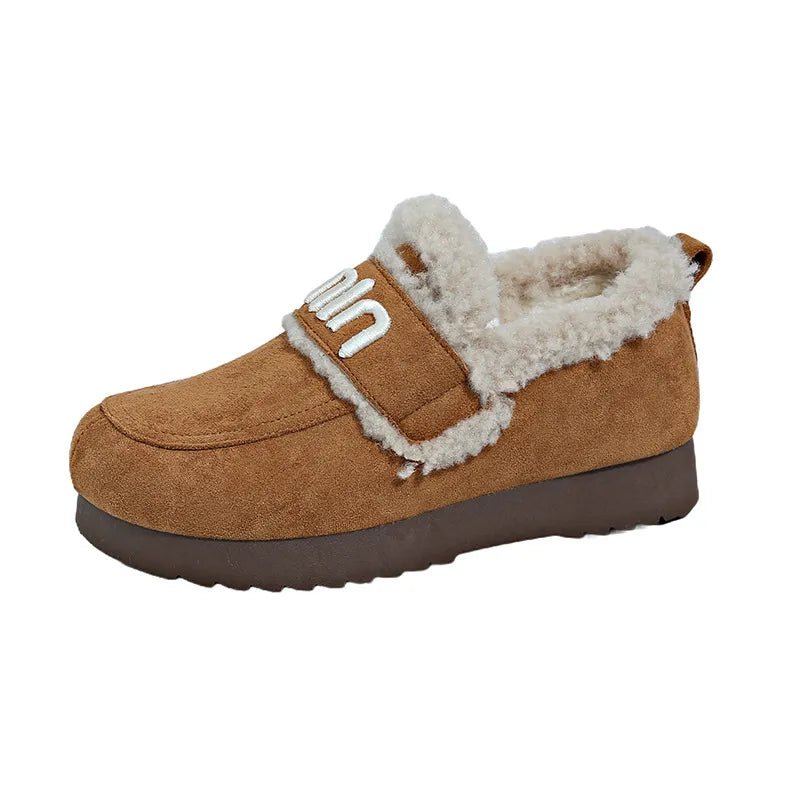 Faux Fur Suede Round Toe Slip - Ons - Loving It Shop