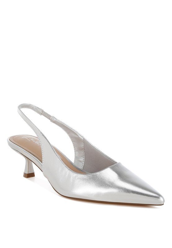 Pentas Kitten Heel Slingback Sandals - Loving It Shop
