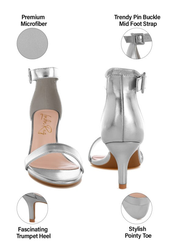 Yuti Glossy Kitten Heel Sandals
