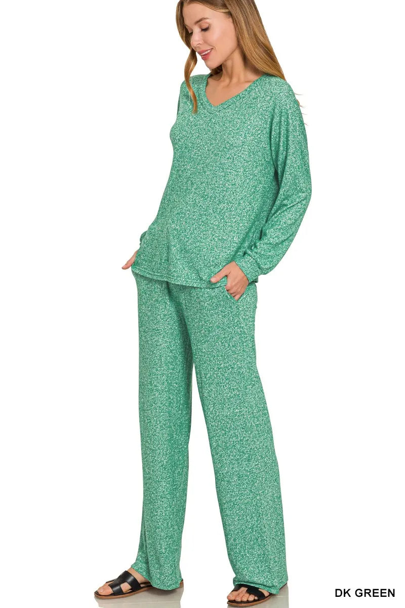 Soft Melange Long Sleeve Tee &amp; Pants Set