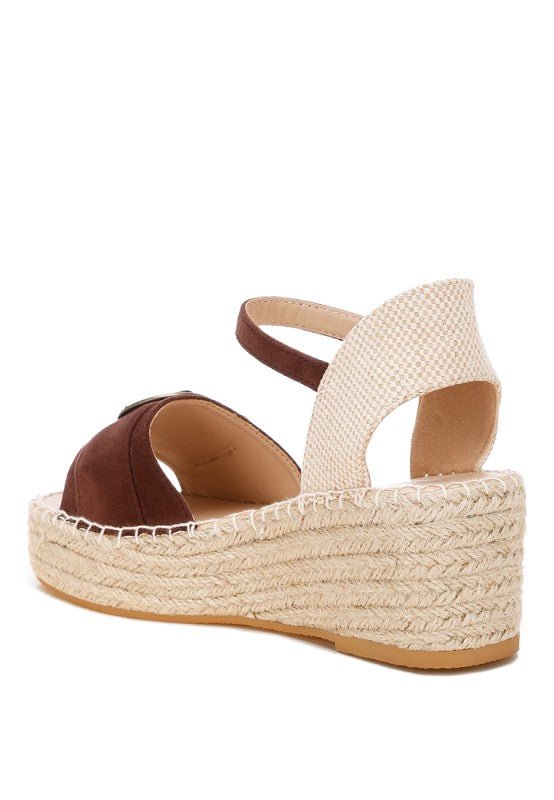Amilta Buckle Detail Espadrille Wedges - Loving It Shop