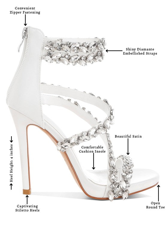 Korna Diamante Embellished Stiletto Heel Sandals