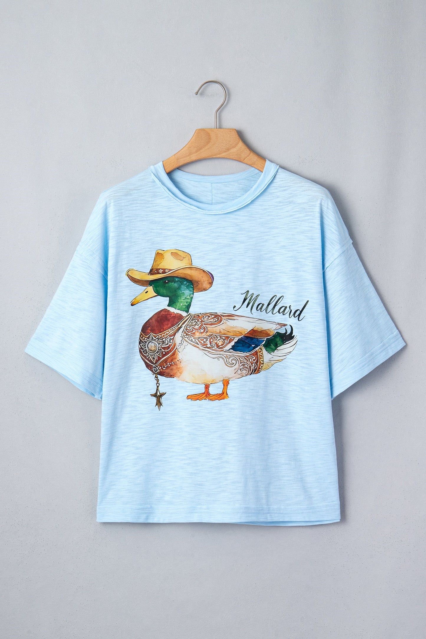 Mist Blue Western Mallard Oversized Tee