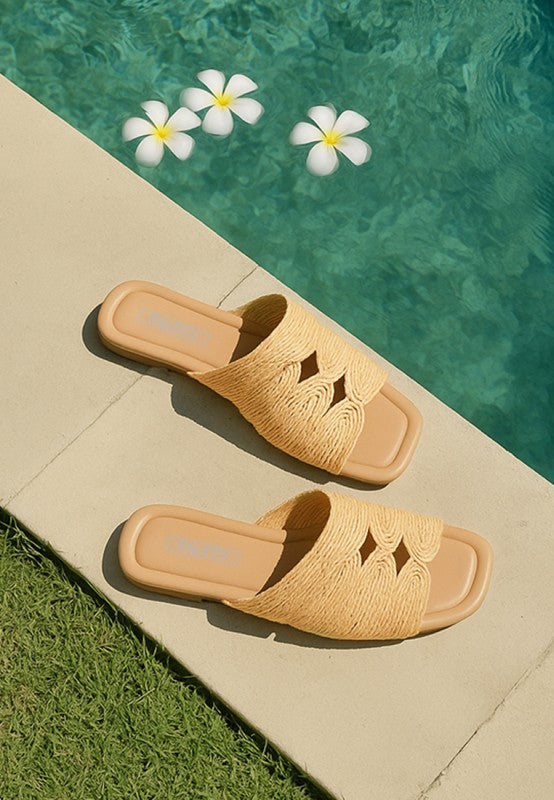 Daisy Doe Raffia Square Toe Flats