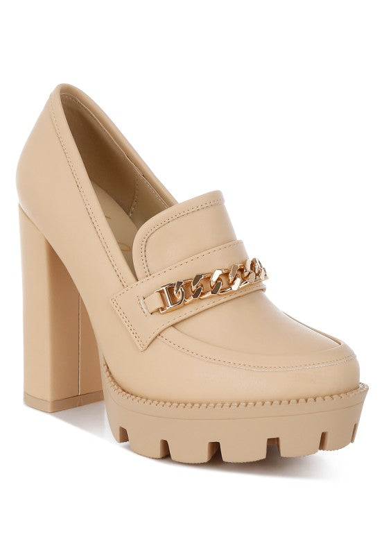 Y2K Chunky High Block Heeled Loafers