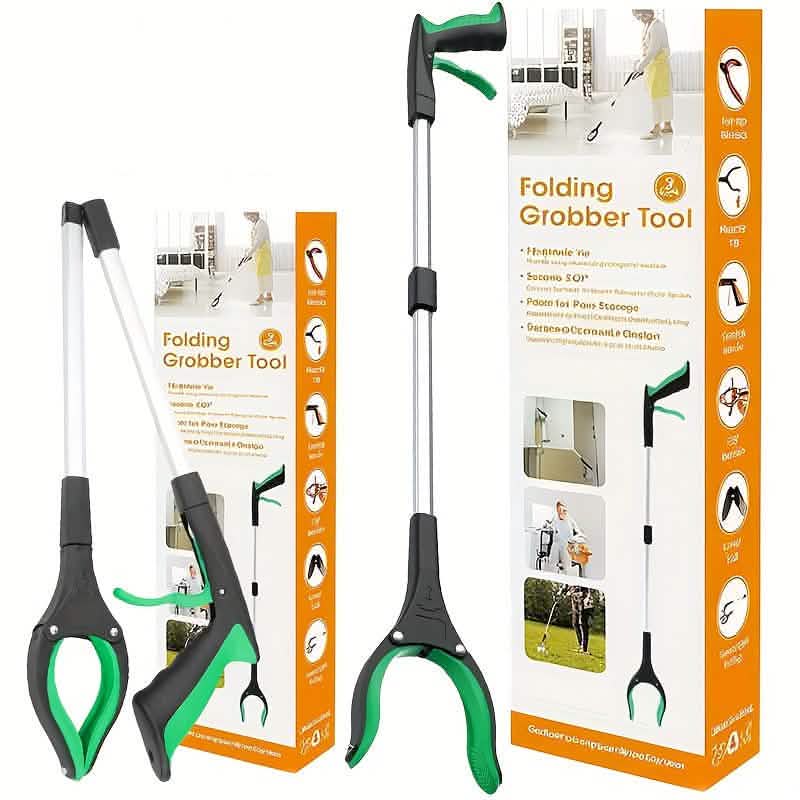 Heavy-Duty Steel Folding Trash Picker – 32" with Magnet &amp; Anti-Slip Handle