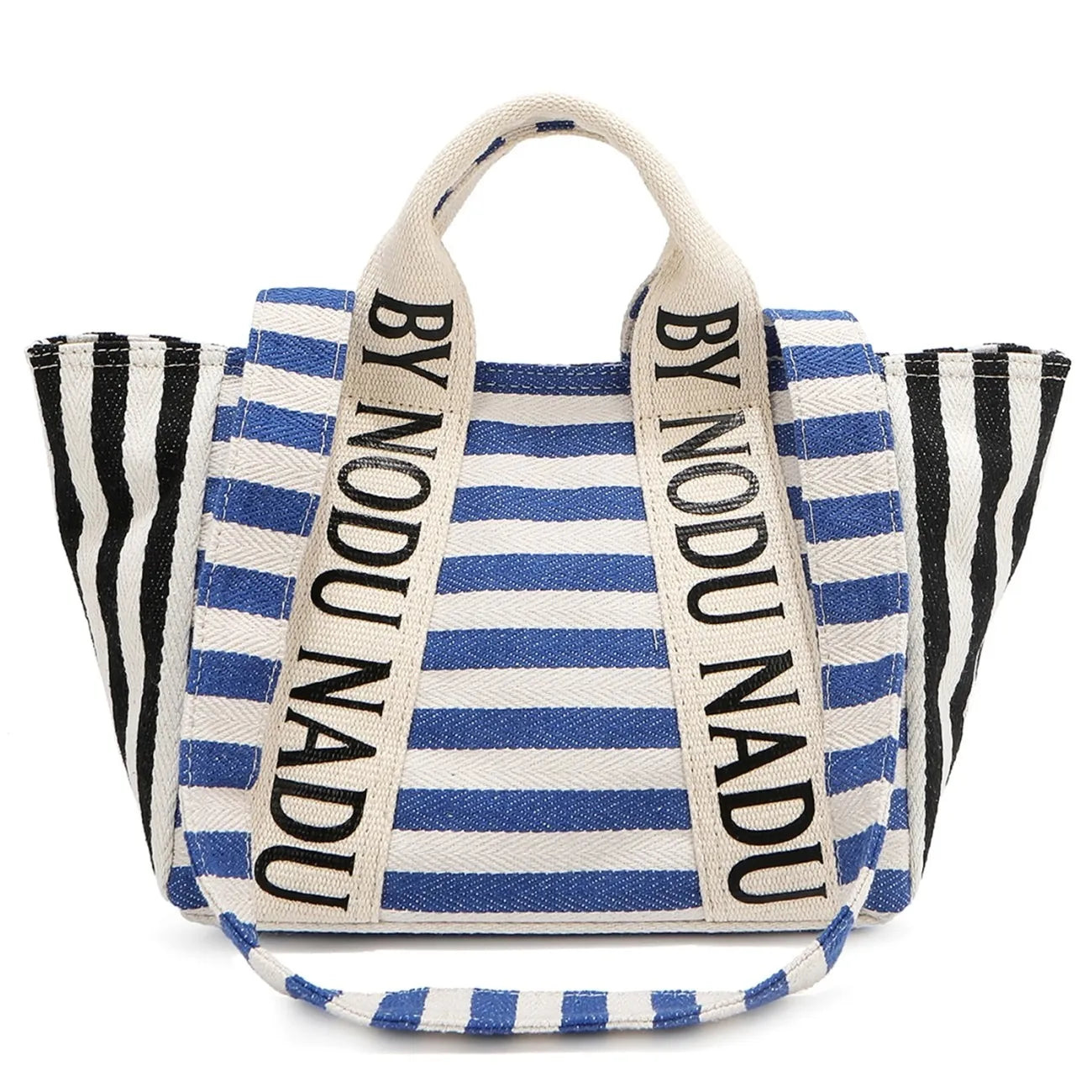 Letter Striped Tote Bag