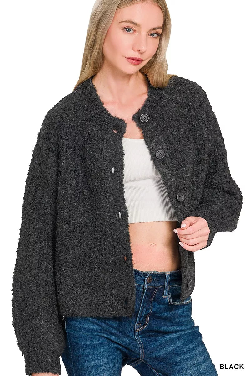 Button Down Wool Cardigan Sweater