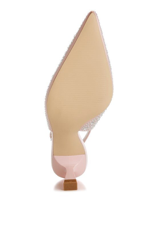Vernaos Pointed Toe Rhinestone Slingbacks - Loving It Shop