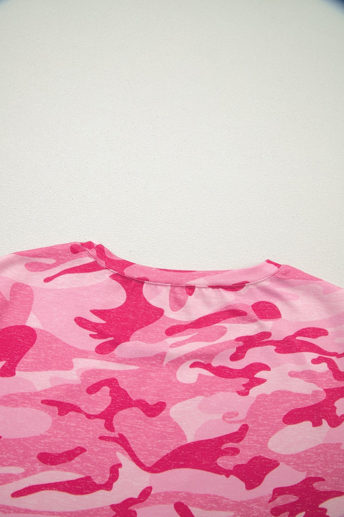 Pink Camouflage Print Crew Neck T Shirt - Loving It Shop