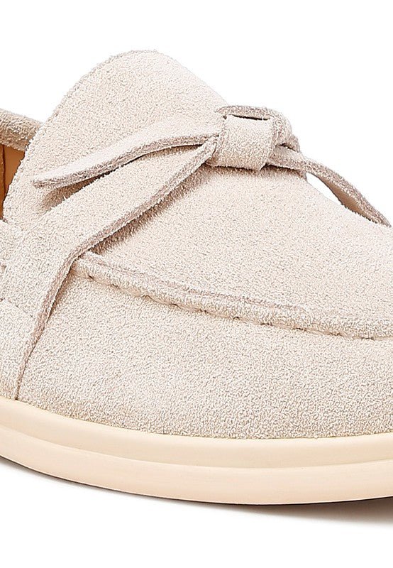 Nautica Genuine Suede Knot Detailed Loafers - Loving It Shop