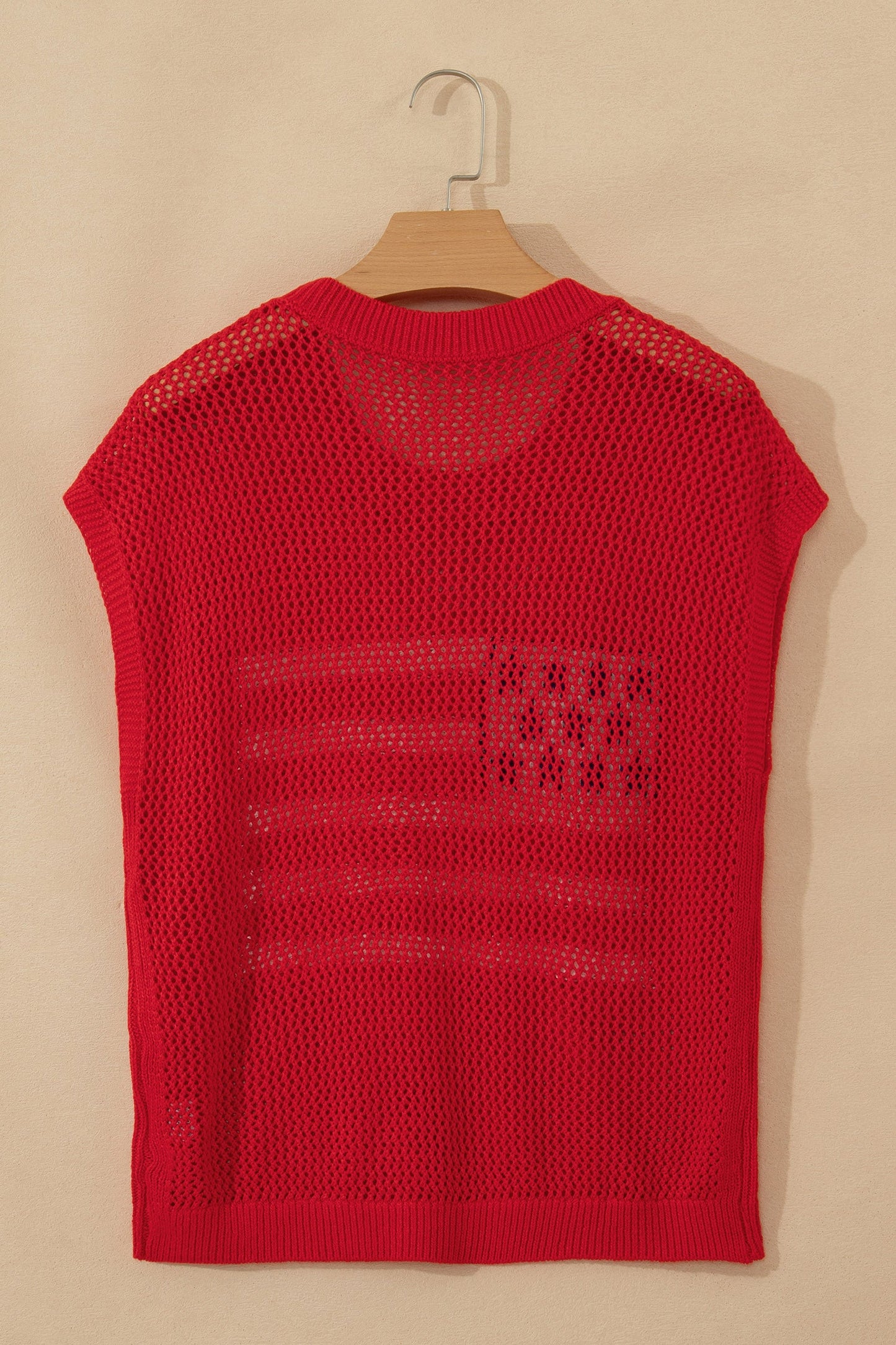 Fiery Red Flag Graphic Short Sleeve Sweater Top