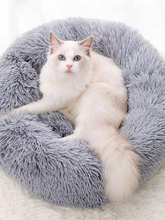 Fluffy Plush Donut Pet Nest - Loving It Shop