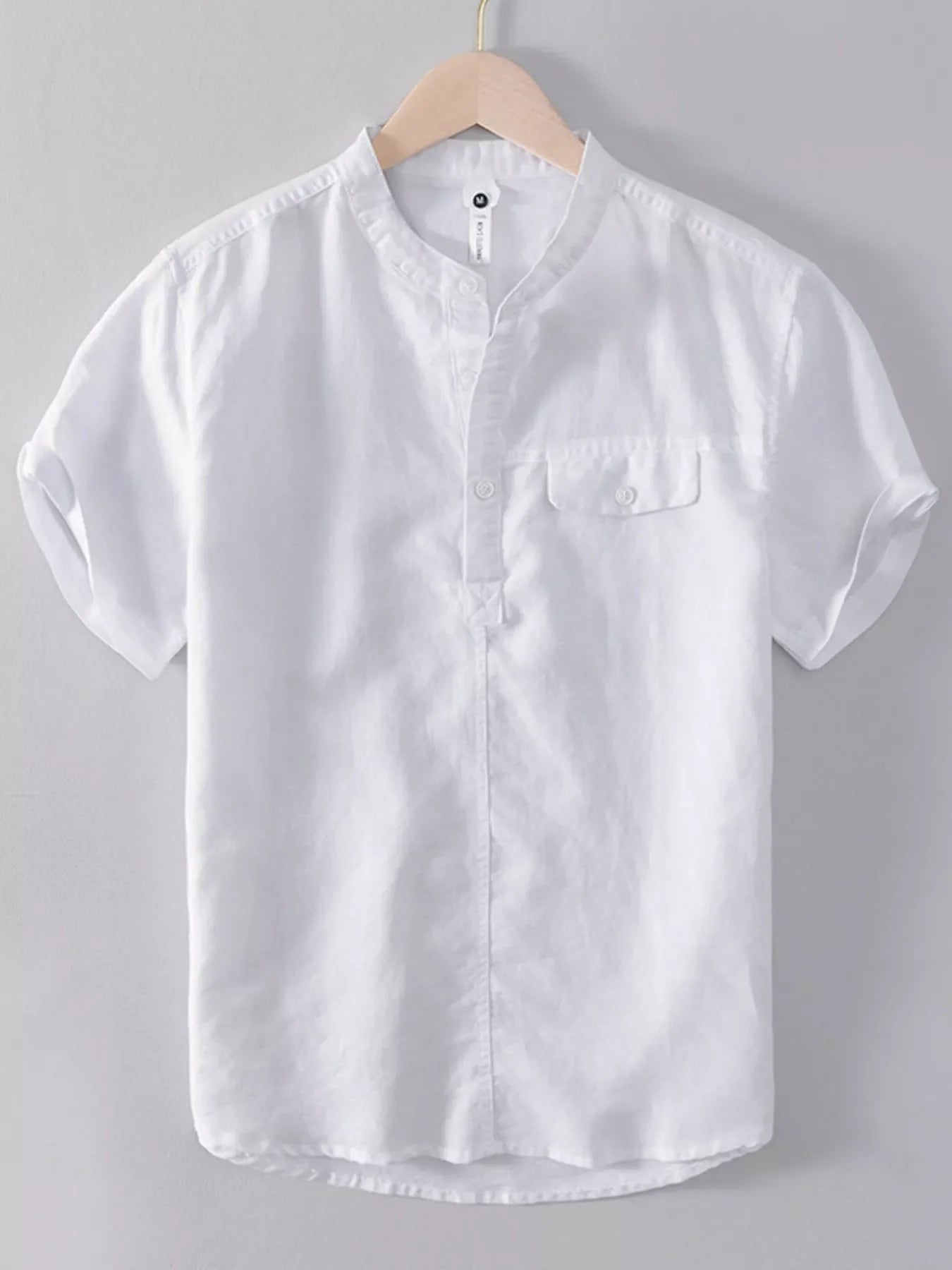Men's Plus Size Button Detail Short Sleeve Shirt