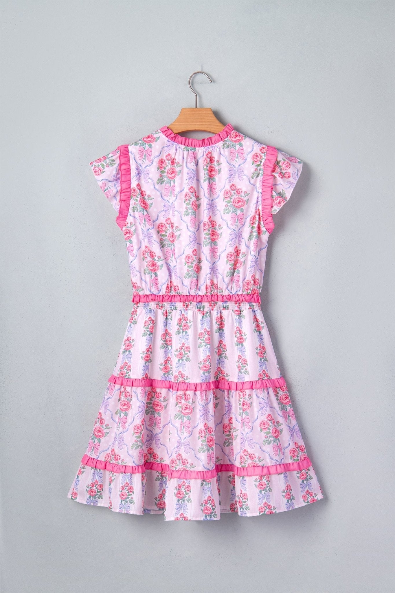 Purple Tiered Ruffles Sleeveless Summer Floral Dress - Loving It Shop