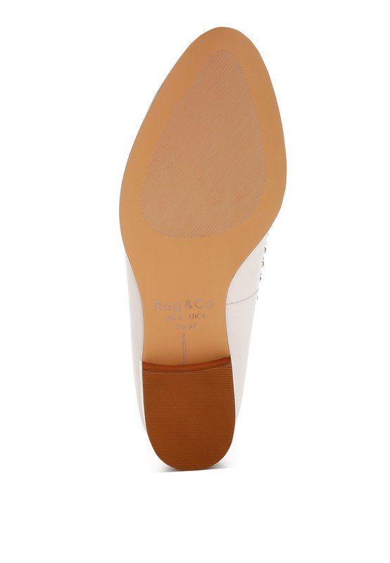 Wolferton Delicate Stud Detail Leather Loafers - Loving It Shop