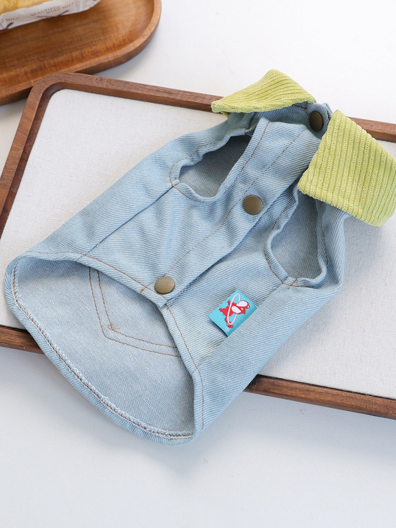 Denim Flower Embroidered Pet Top - Loving It Shop