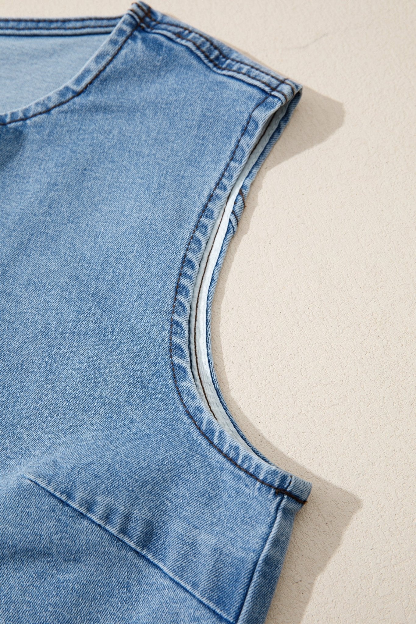 Myosotis Buttoned Front Slit Denim Vest - Loving It Shop