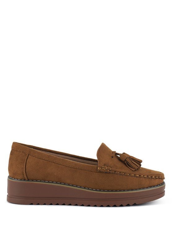 Daiki Platform Lug Sole Tassel Loafers - Loving It Shop