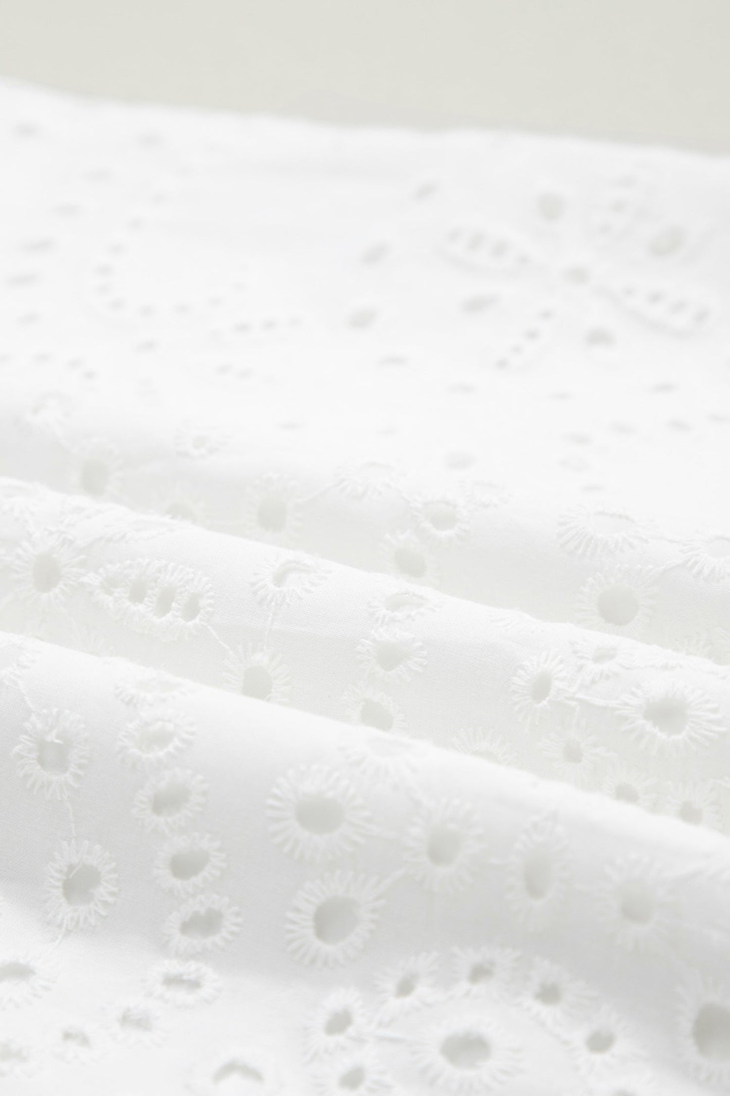 White Solid Color Eyelet Embroidered T Shirt Mini Dress
