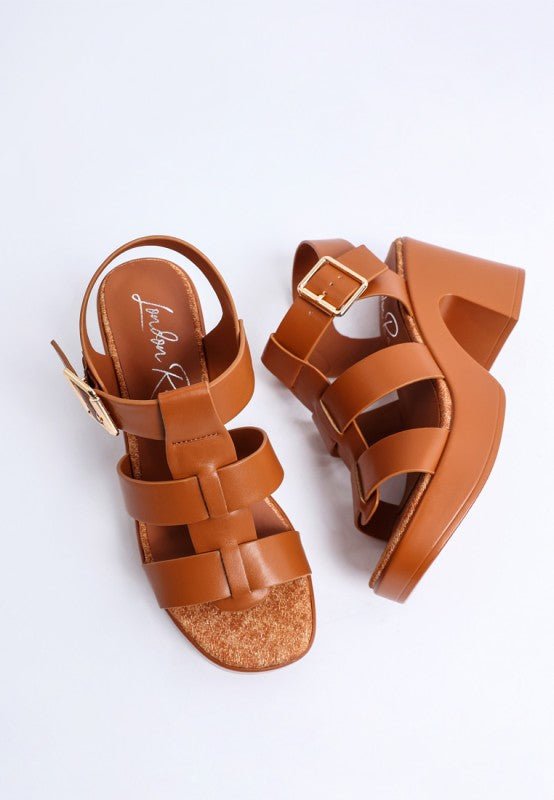 Avalon Chunky Pin Buckle Platform Heels - Loving It Shop