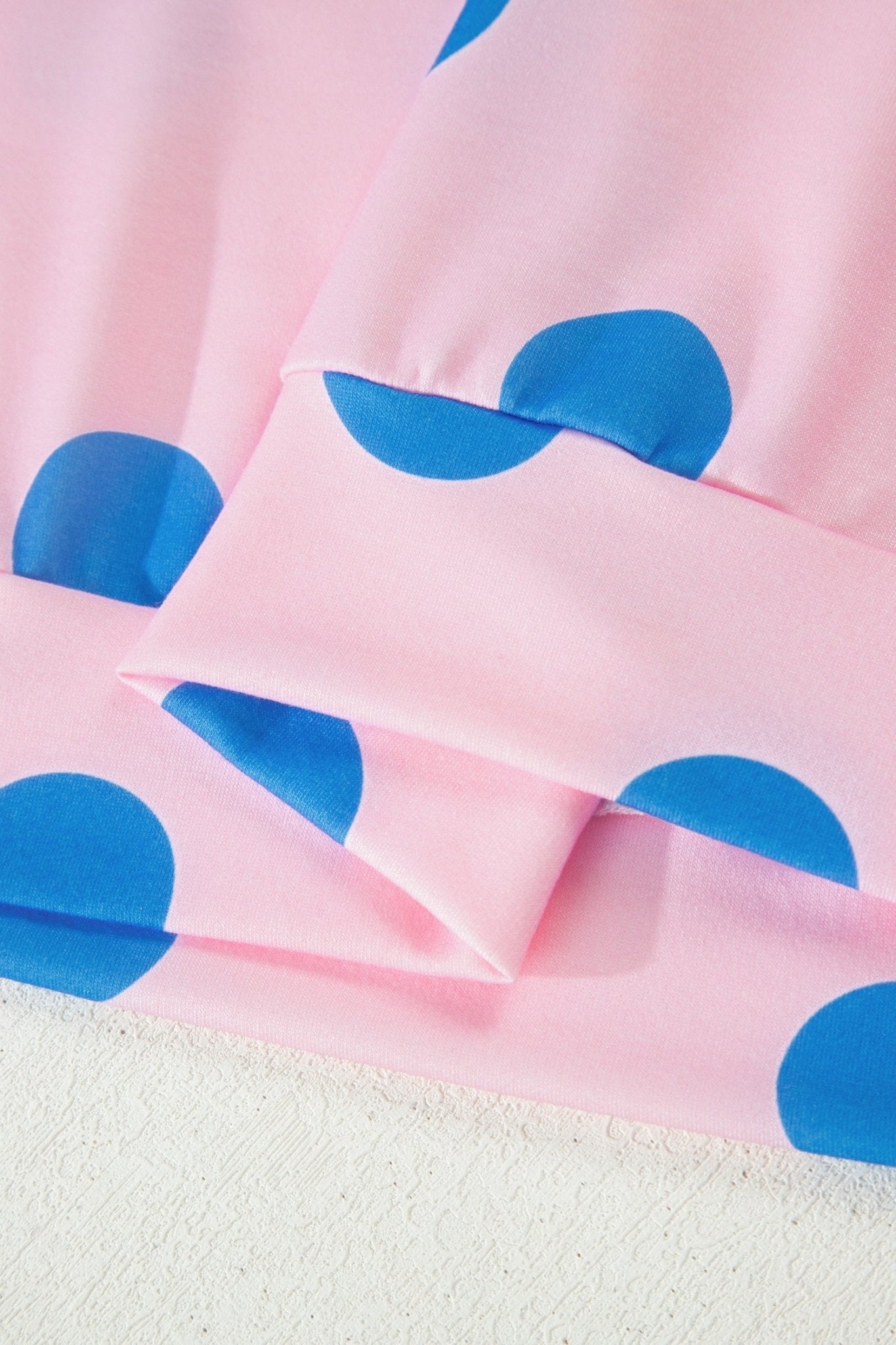 Pink Polka Dot Print V Neck Tee Short Set - Loving It Shop