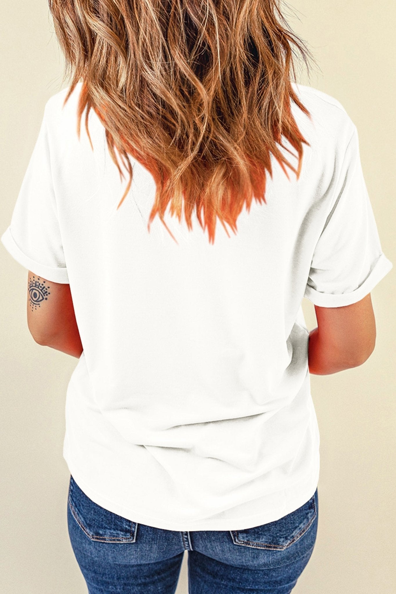 White Love July 4th Firework Bow Embroidered T Shirt - Loving It Shop