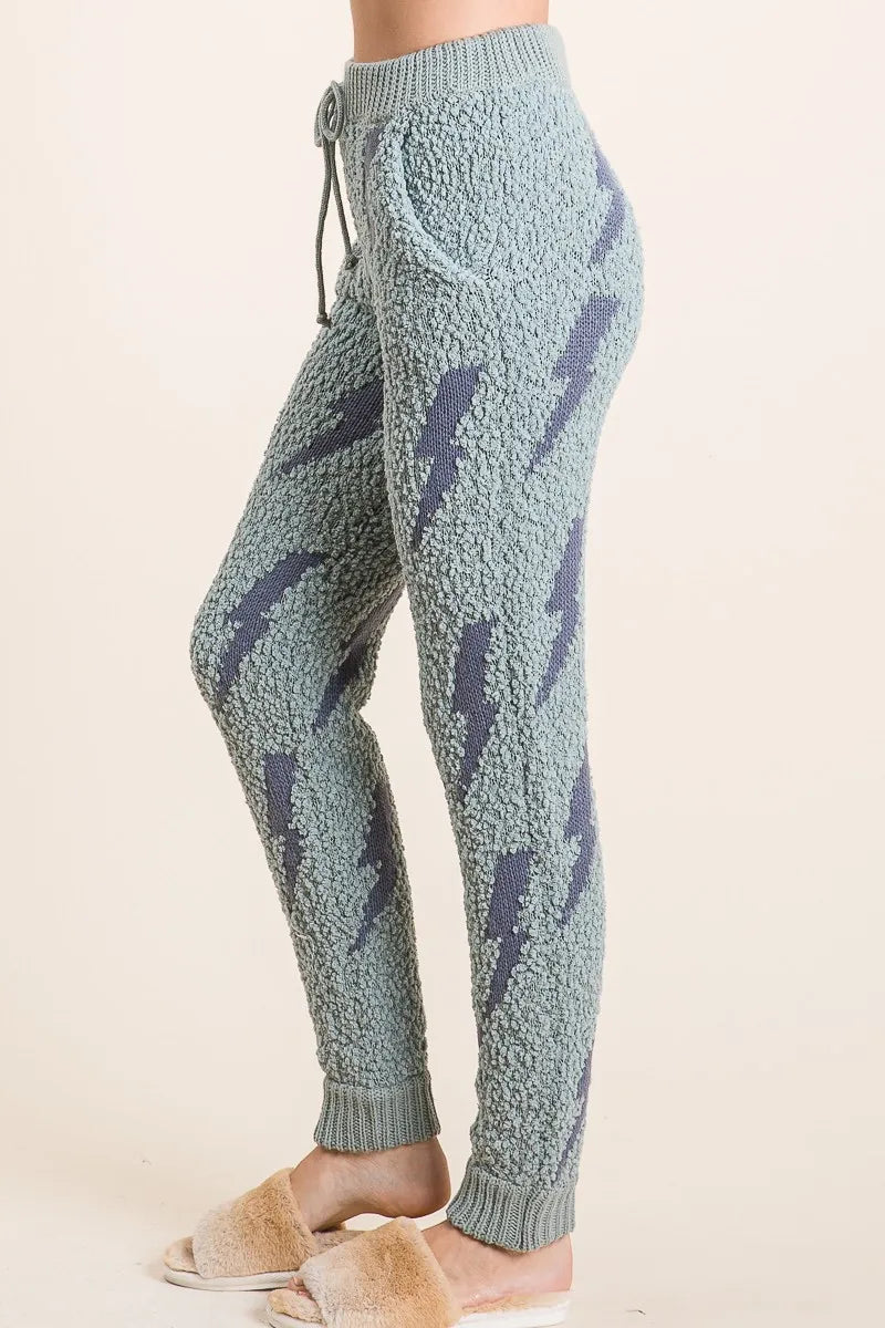 Cozy Soft Hairy Popcorn Sweater Pants