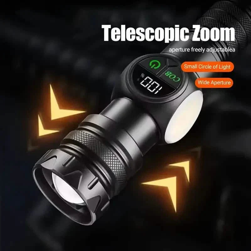 Rechargeable LED Flashlight with 5 Modes &amp; Magnetic Base – Gift Box