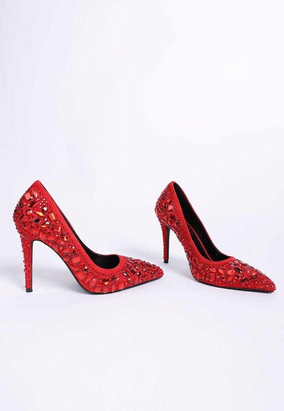 Iceout Diamante & Rhinestone Embellishments Pumps - Loving It Shop
