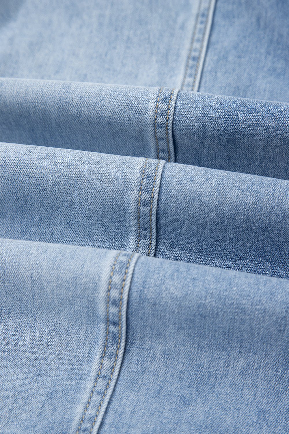 Beau Blue Drawstring Seam Detail Raw Hem Wide Leg Denim Pants - Loving It Shop