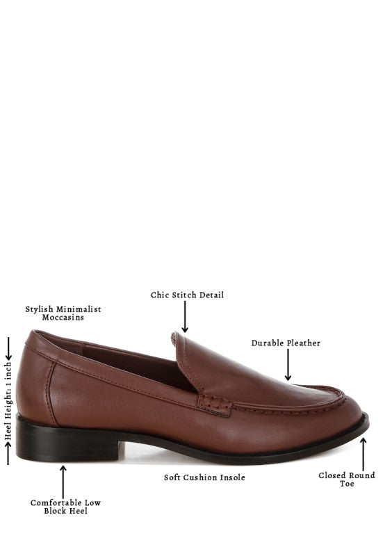 Ninto Low Heel Pleather Loafers