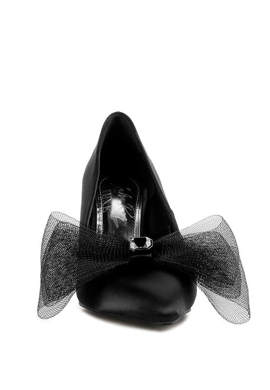 Odette Diamante Embellished Bow Stiletto Pumps - Loving It Shop